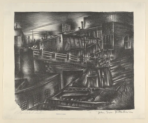 Dilapidated Section by Jolan Gross Bettelheim, print, 1935-1936