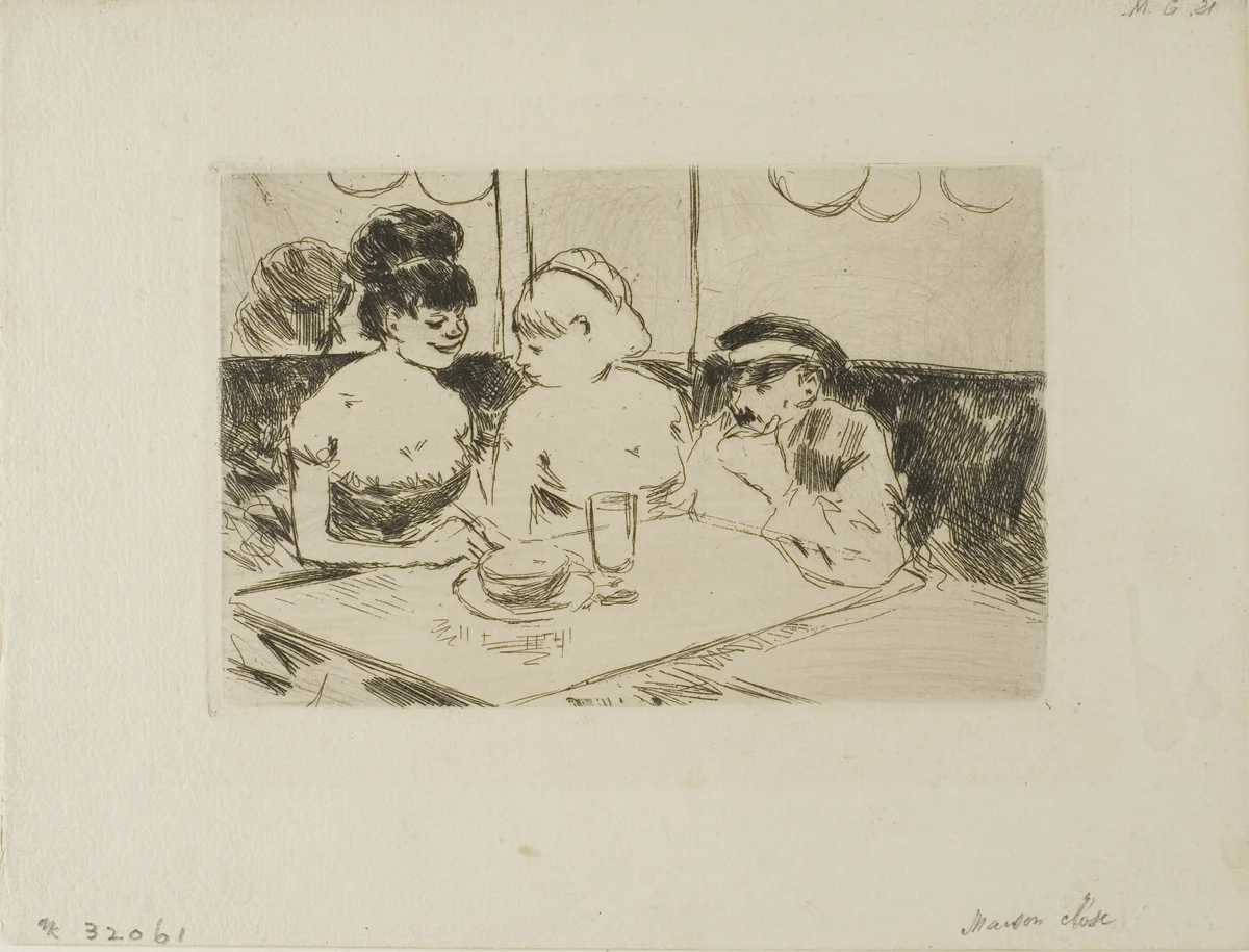 Brothel by Jean-Louis Forain, print, 1880