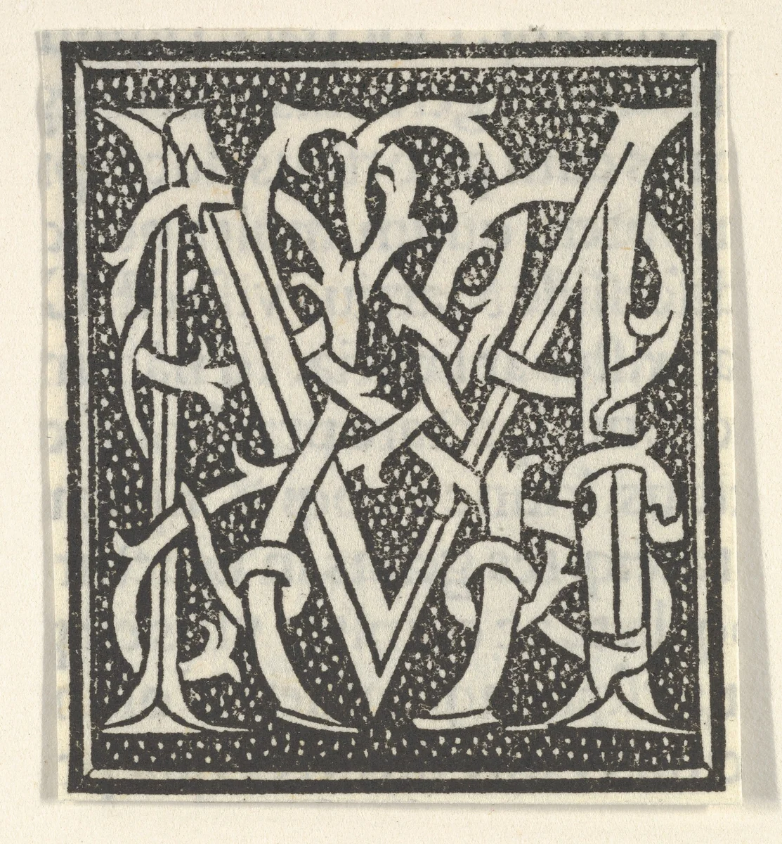 Initial letter M on patterned background by anonymous, print, 1520
