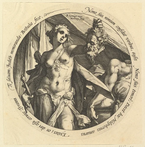 Judith with the Head of Holofernes by Hendrick Goltzius, print, 1580-1590
