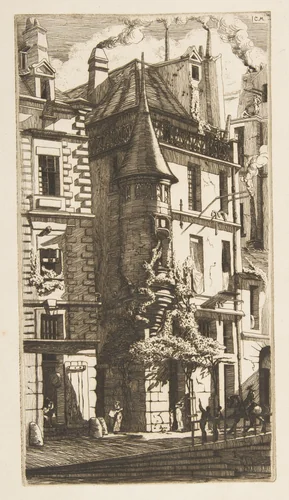 House with a Turret, rue de la Tixéranderie, Paris by Edmond Gosselin, print, 1876-1887