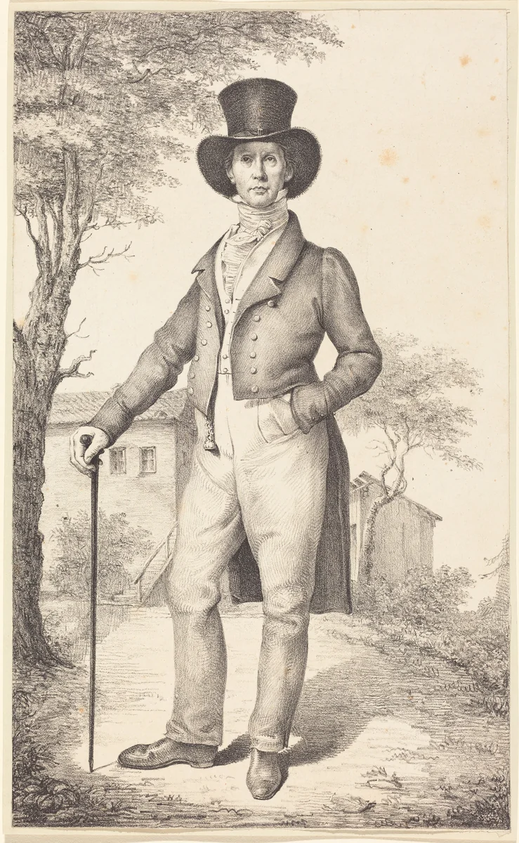 The Senior Government Auditor Rudolf Schadow (The Artist's Brother) by Johann Gottfried Schadow, print, 1824