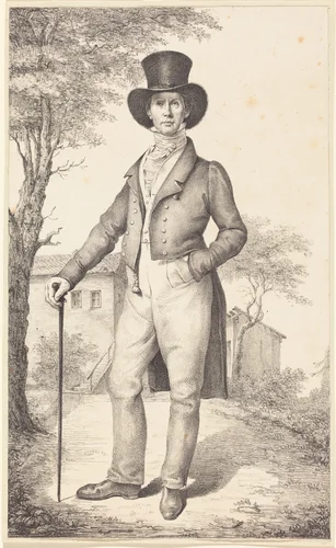 The Senior Government Auditor Rudolf Schadow (The Artist's Brother) by Johann Gottfried Schadow, print, 1824