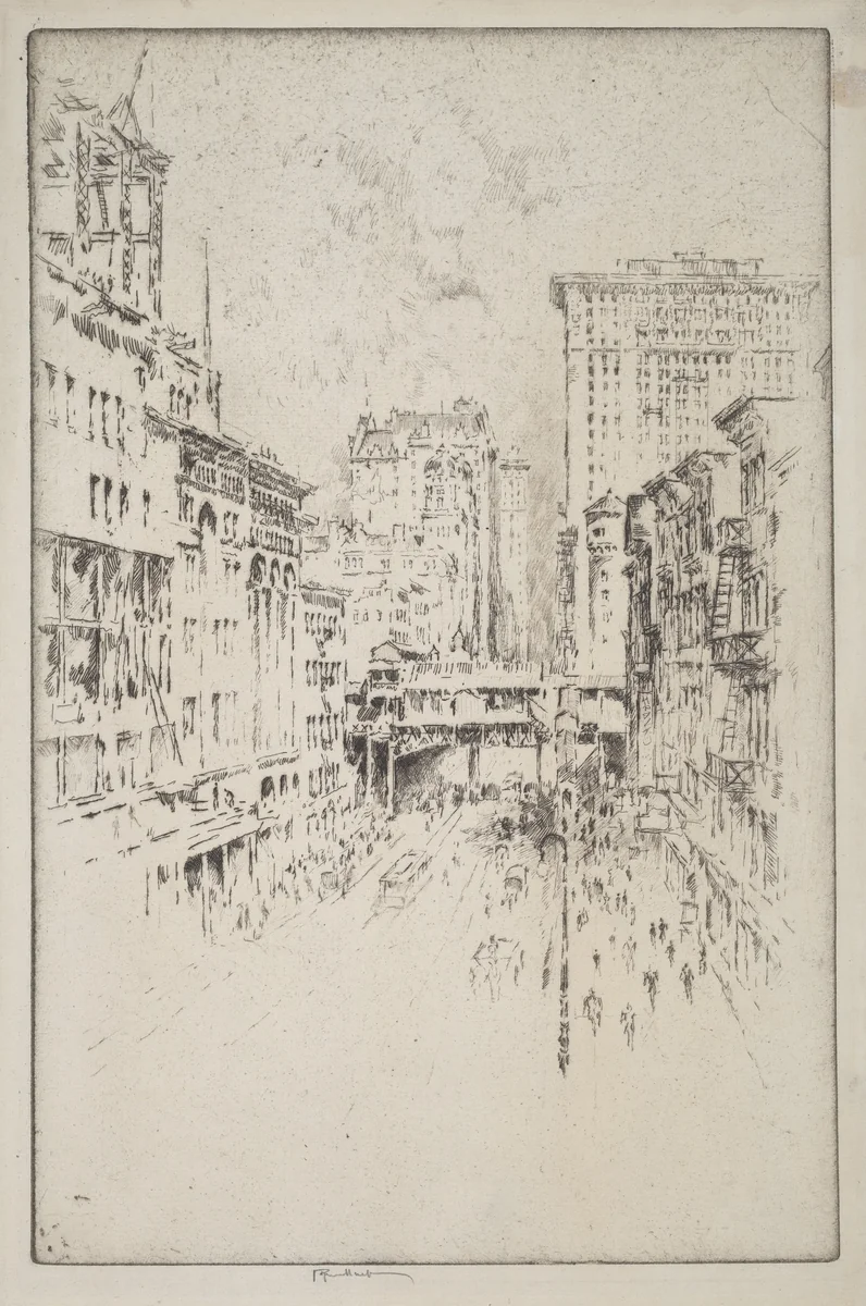 Forty-Second Street by Joseph Pennell, print, 1904