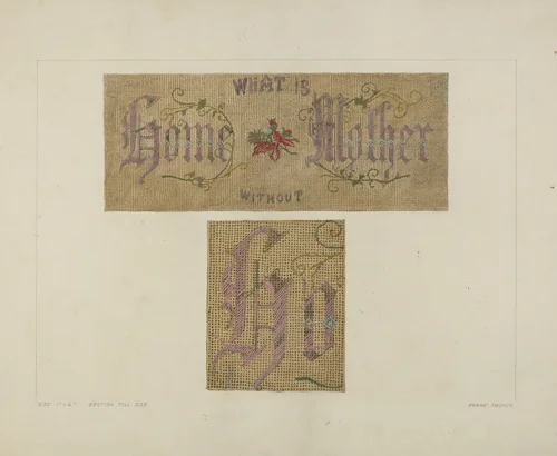 Sampler by Frank Maurer, index of american design, 1935-1942