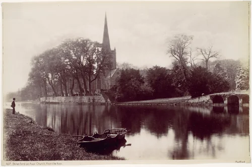 Stradford-on-Avon Church, from the Avon by Francis Bedford, photograph, 1870-1879