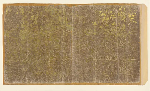 Blad met aaneengesloten bladvullend patroon van chrysanten (één van tien identieke bladen) by anonymous, other, 1850-1950