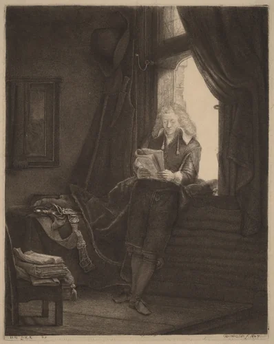 Jan Six by Rembrandt van Rijn, print, 1647