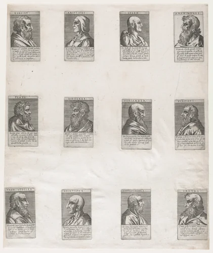 Portraits of the Ancient Philosophers, from "Speculum Romanae Magnificentiae" by anonymous, print, 1530-1580