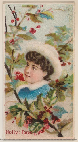 Holly: Foresight, from the series Floral Beauties and Language of Flowers (N75) for Duke brand cigarettes by American Tobacco Company, print, 1892