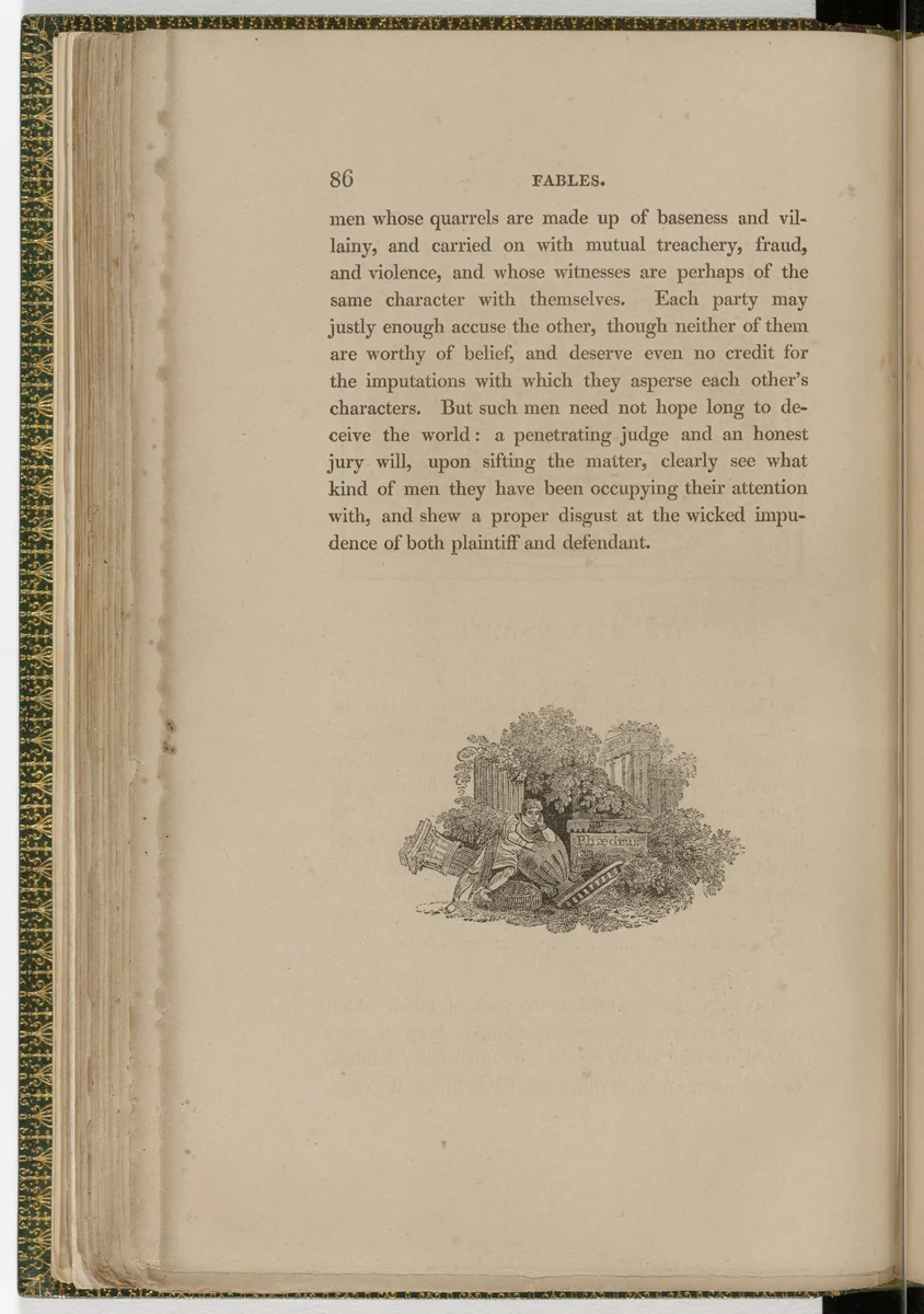 Tailpiece (page 86) from The Fables of Aesop by Thomas Bewick, illustrated book, 1818