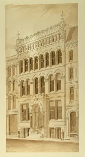 Lenox Building, Chicago, Illinois, Perspective by Carter Drake and Wight
Peter Bonnett Wight
John Wellborn Root, drawing, 1872