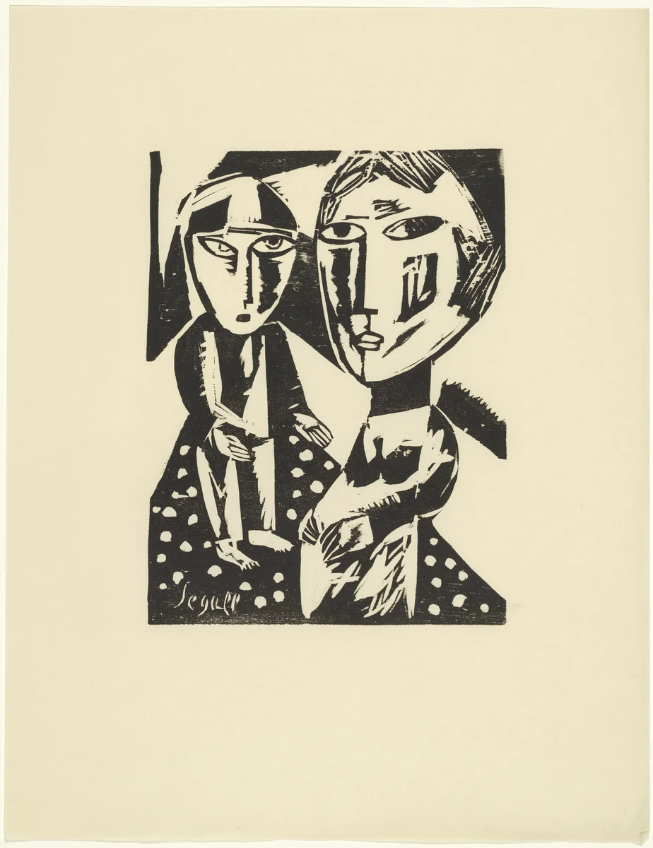 Widow and Child (Witwe und Kind) from the periodical Kündung, vol. 1, no. 2 (February 1921) by Lasar Segall, periodical, 1921