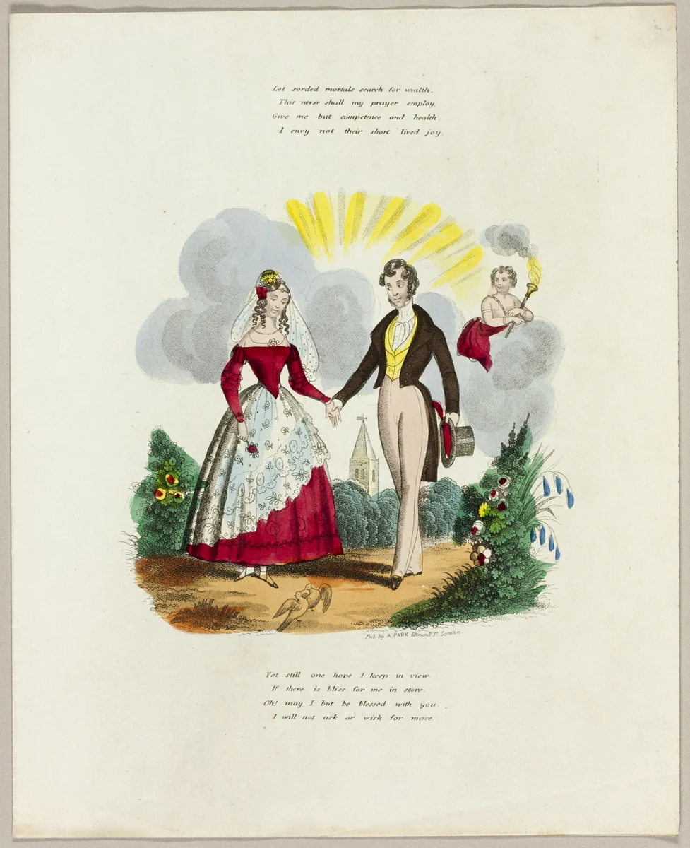 Let Sordid Mortals Search for Wealth (valentine) by Unknown Artist, other, 1837-1847