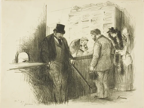 At the Bailiff's by Jean-Louis Forain, print, 1886-1896