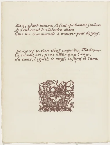 Tailpiece (folio 56 verso) from Les Amours (The Loves) by Émile Bernard, illustrated book, 1915