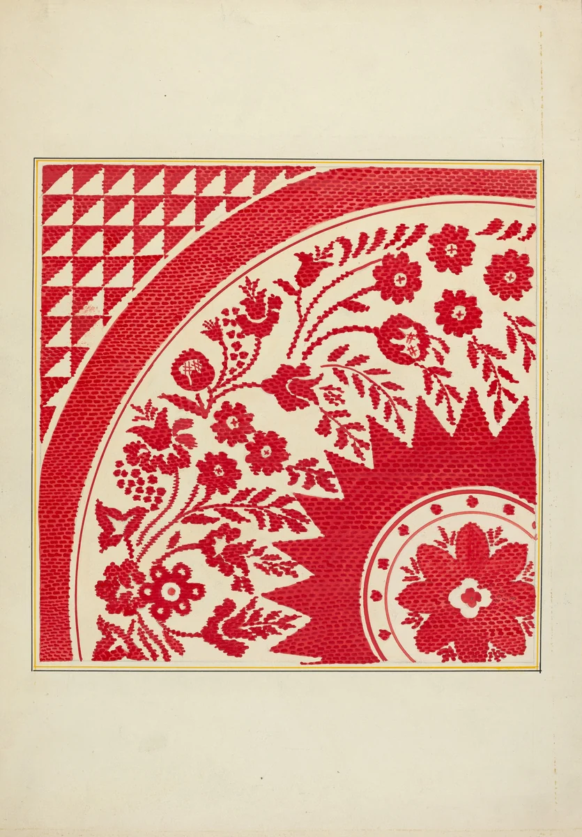 Homespun Coverlet by Cornelius Christoffels, index of american design, 1935-1942