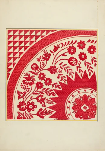 Homespun Coverlet by Cornelius Christoffels, index of american design, 1935-1942