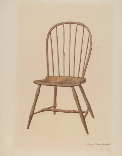 Windsor Comb-Back Chair by Roger Deats, index of american design, 1940