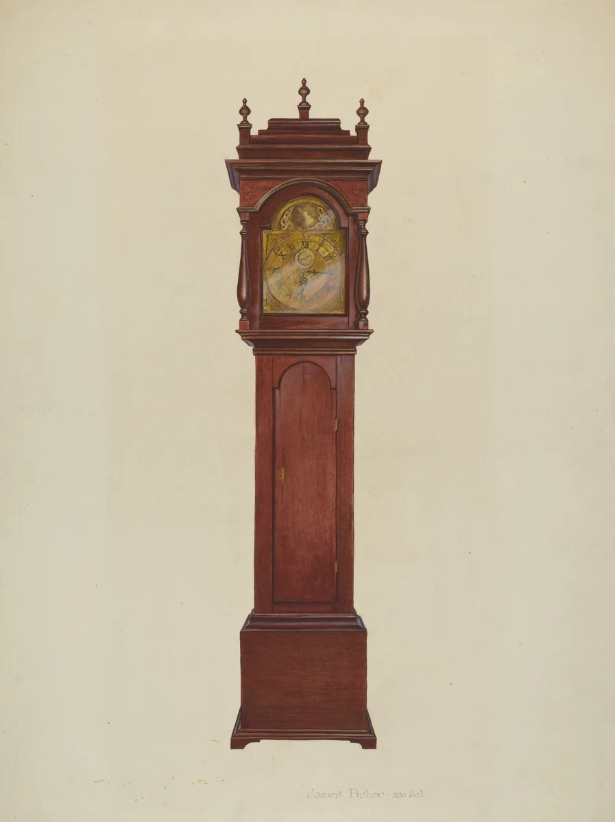 Grandfather Clock by James Fisher, index of american design, 1942