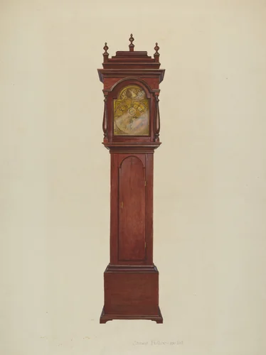 Grandfather Clock by James Fisher, index of american design, 1942