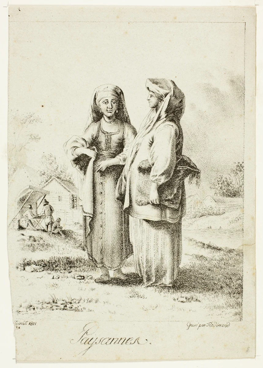 Peasants by Ferdinand French, print, 1811