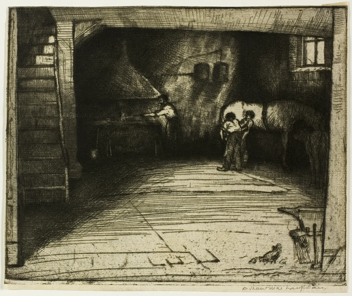 Forge with the White Horse by Donald Shaw MacLaughlan, print, 1900
