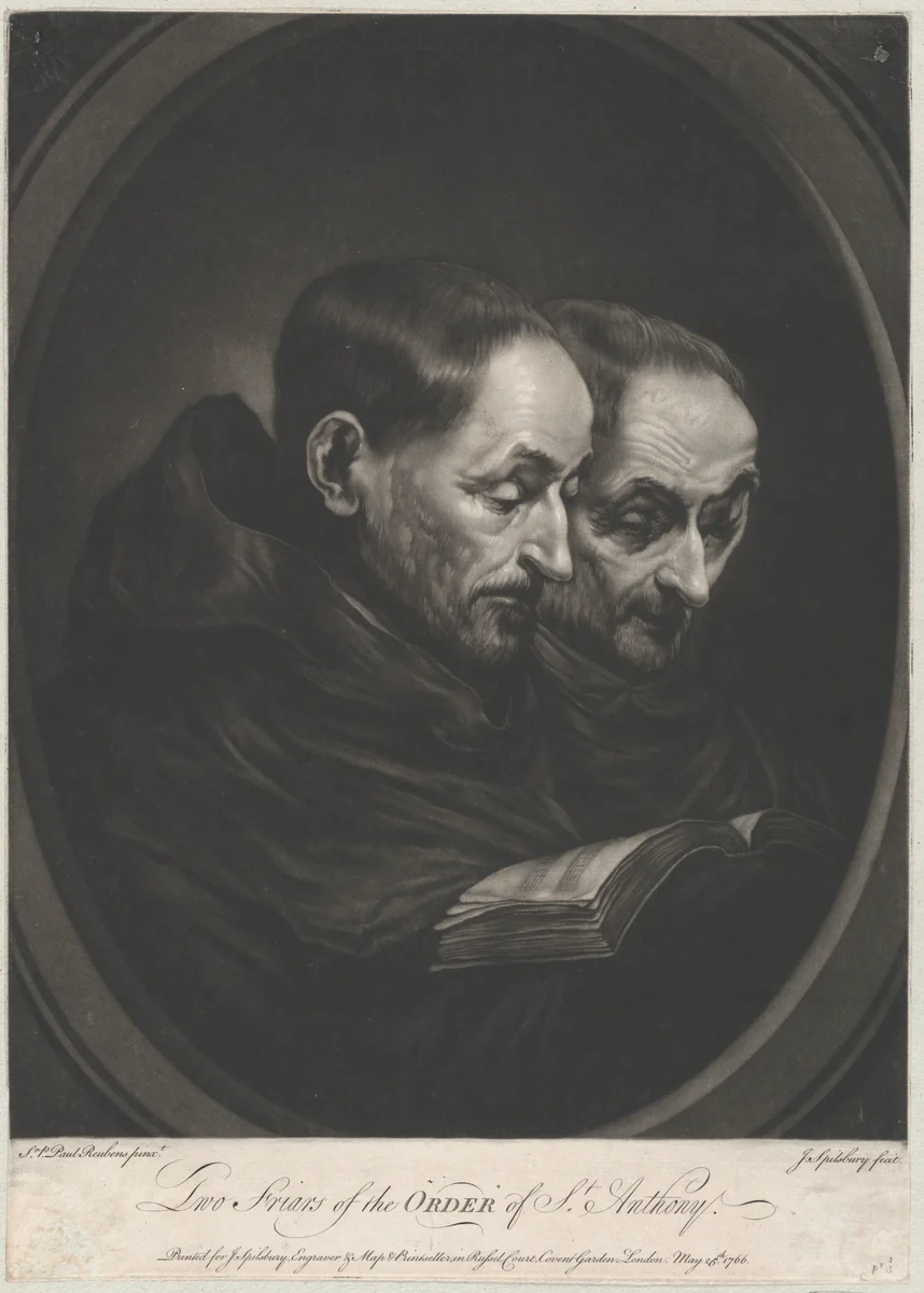 Two Friars of the Order of Saint Anthony by Jonathan Spilsbury, print, 1766