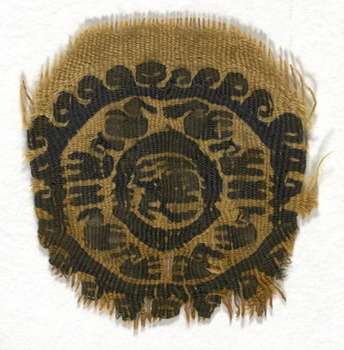 Roundel by Coptic Egypt, textile, 501-600