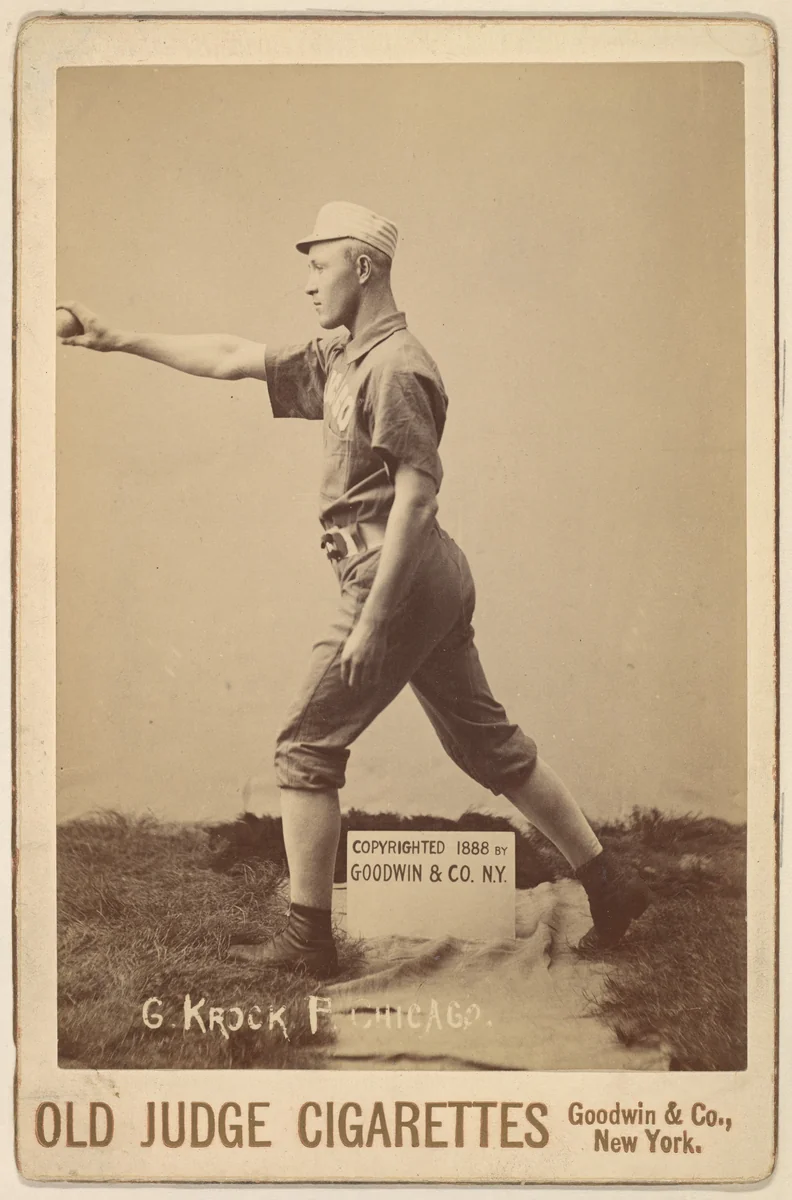 Gus Krock, Pitcher, Chicago, from the series Old Judge Cigarettes by Goodwin & Company, photograph, 1888