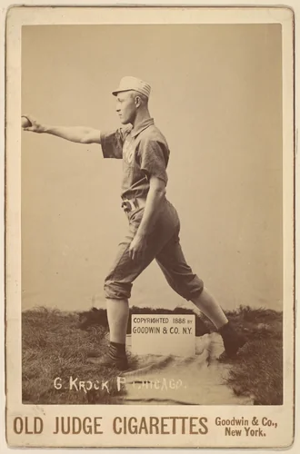 Gus Krock, Pitcher, Chicago, from the series Old Judge Cigarettes by Goodwin & Company, photograph, 1888