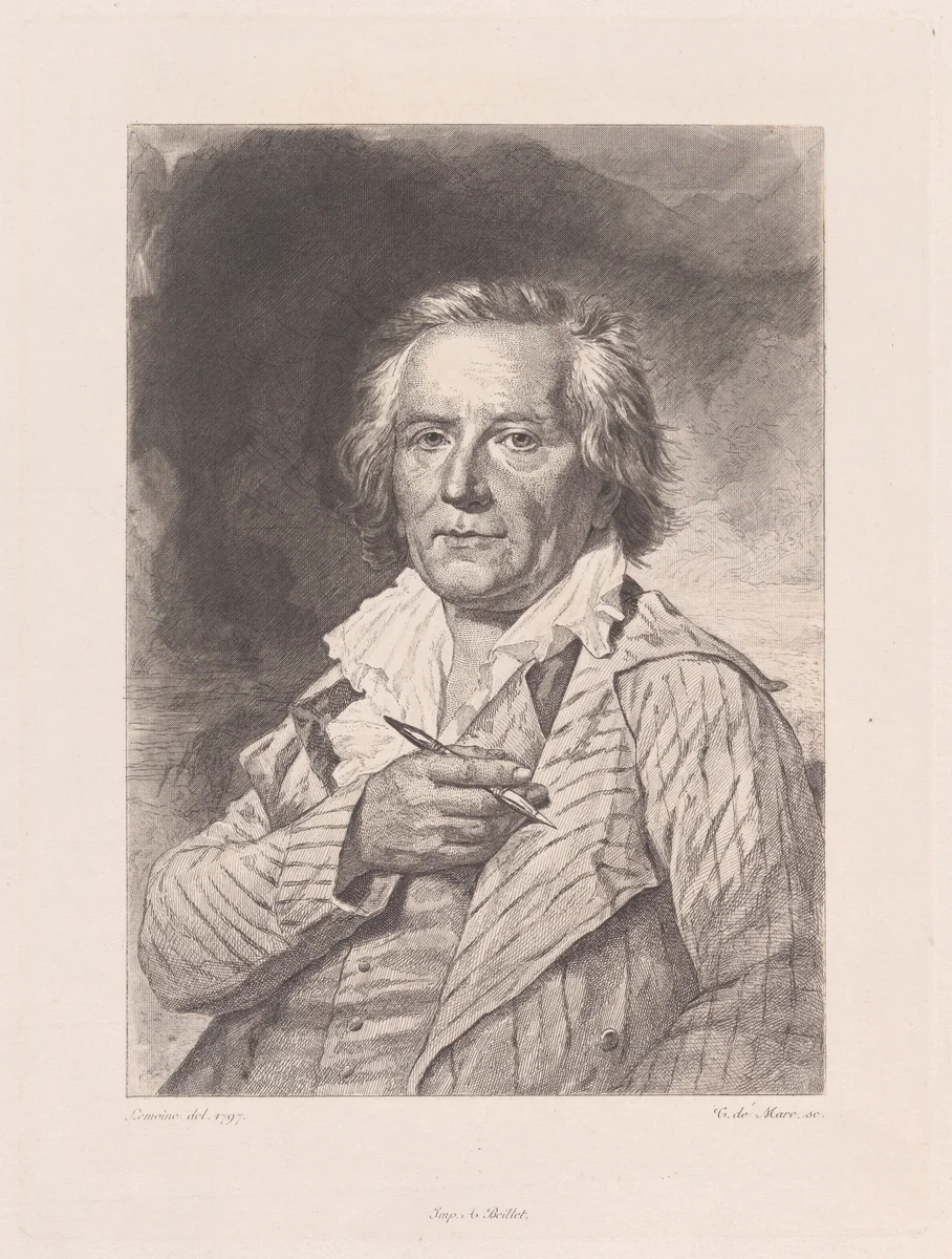 Portrait of Jean Honoré Fragonard by Jacques-Antoine-Marie Lemoine, print, 1875-1885