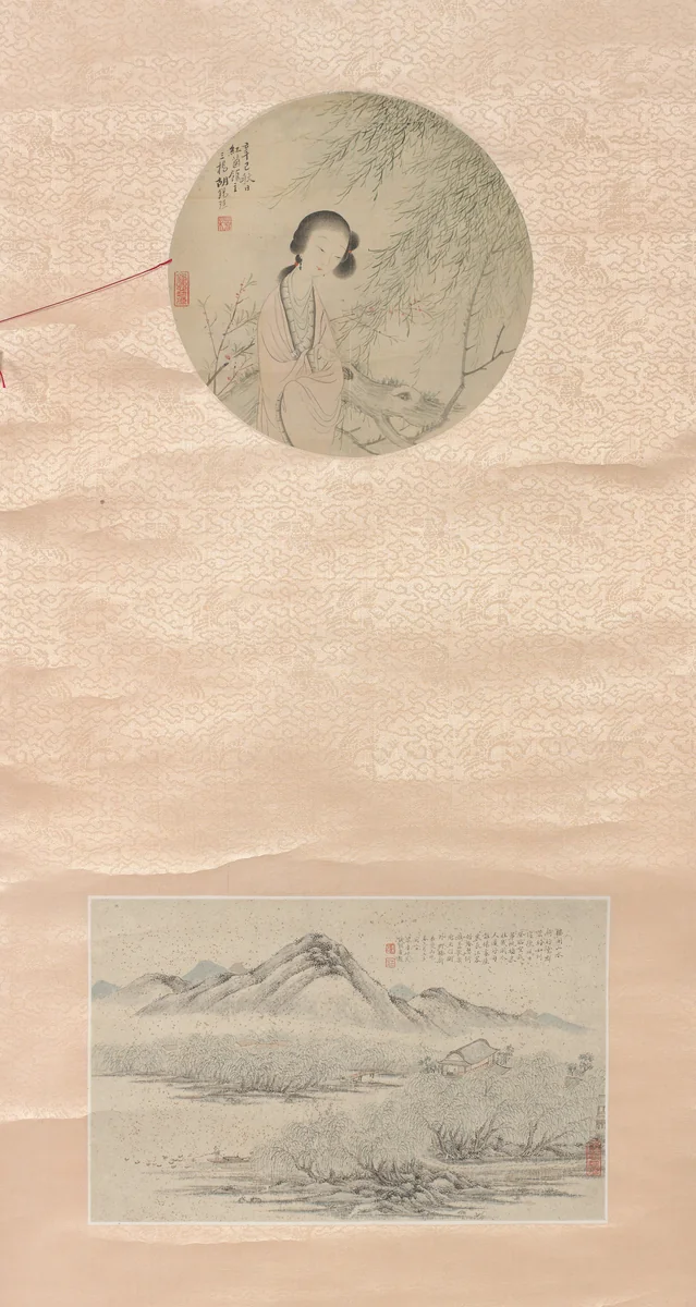 Beautiful lady by Hu Xigui, painting, 1881