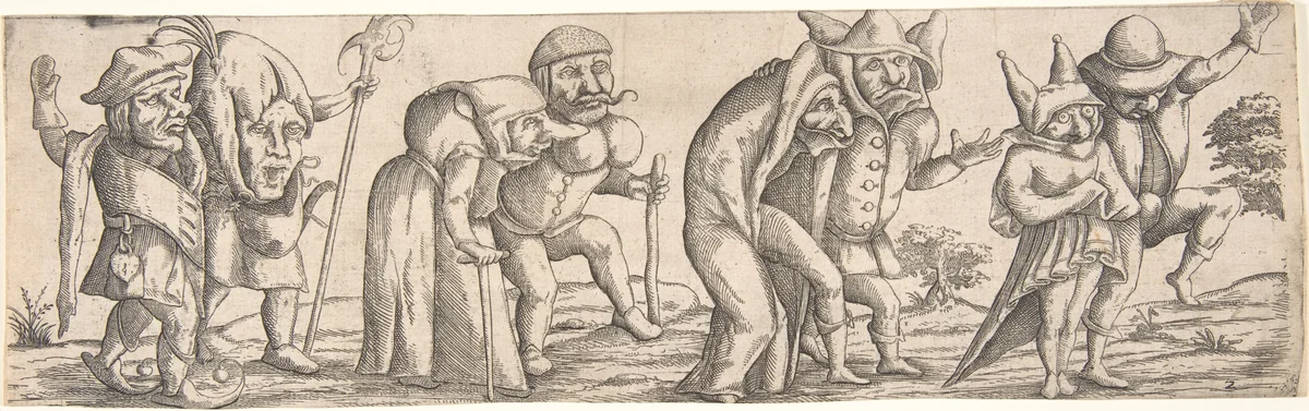 Procession of Monstrous Figures by Wendel Dietterlin, print, 1615