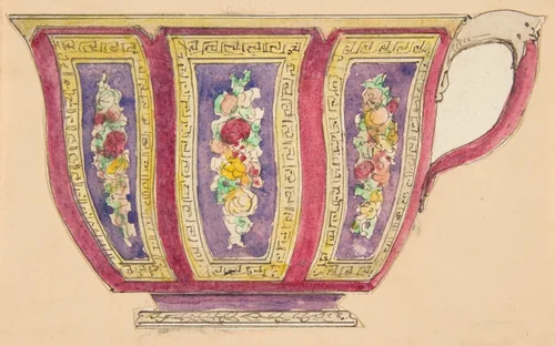 Design for a cup by anonymous, drawing, 1800-1899