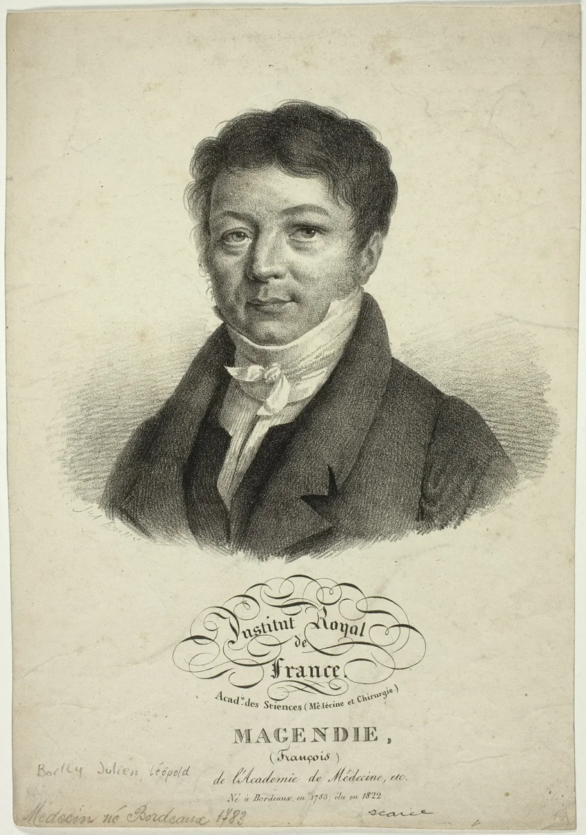 Portrait of François Magendie by Jules Boilly, print, 1817-1827