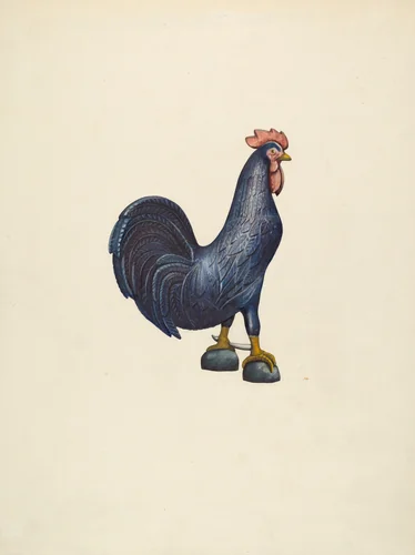 Wooden Rooster by John Davis, index of american design, 1935-1942
