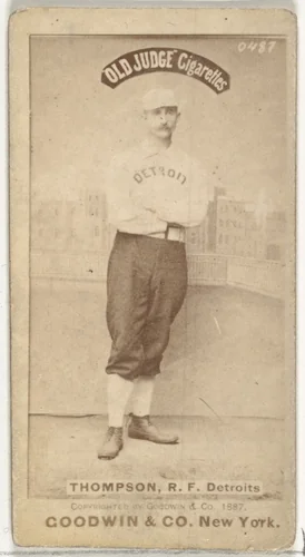 Samuel Luther "Sam" Thompson, Right Field, Detroit Wolverines, from the Old Judge series (N172) for Old Judge Cigarettes by Goodwin & Company, photograph, 1887
