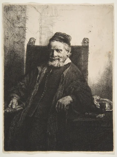 Jan Lutma, Goldsmith by Rembrandt van Rijn, print, 1656