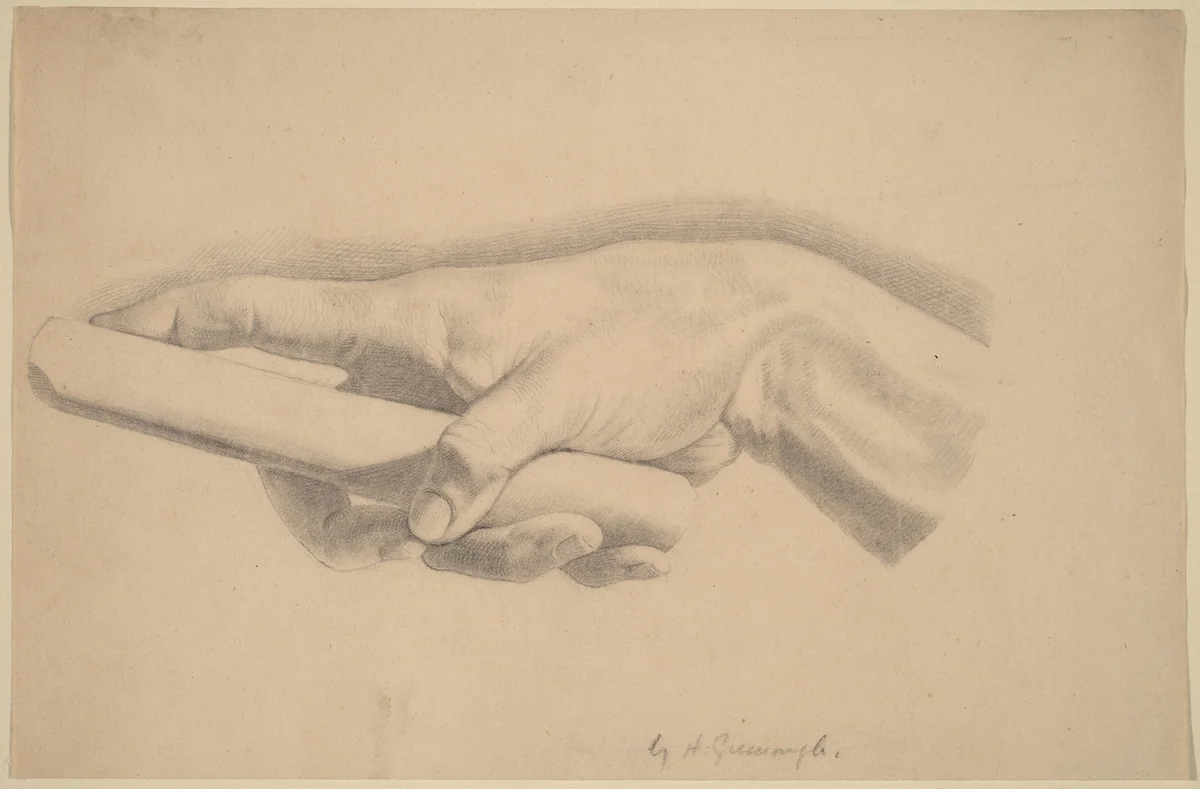 Study of a Hand by Horatio Greenough, drawing, 1805-1852