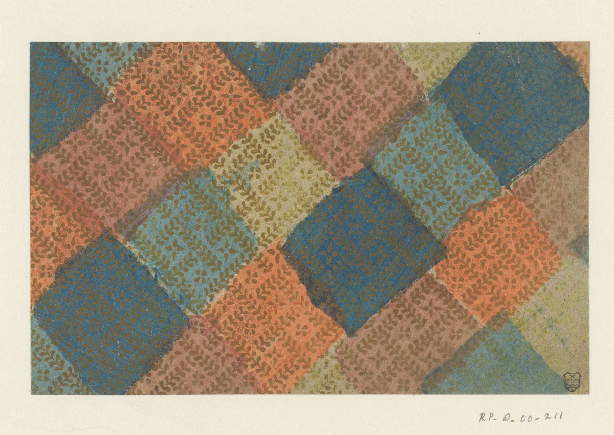 Blad met ruitpatroon met vierpuntige ster als ruitenvulling by Johann Georg Zeller, other, 1789