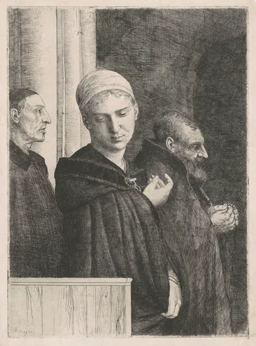Baptism by Alphonse Legros, print, 1865-1875