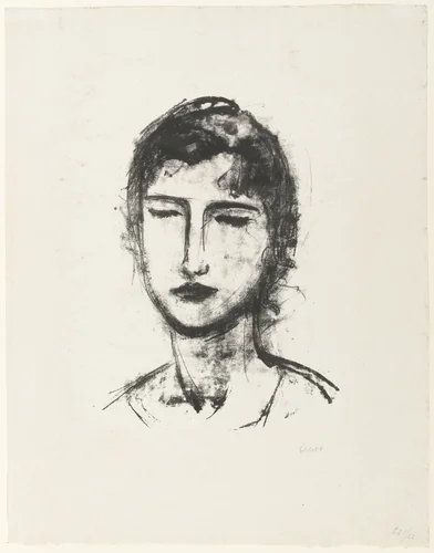 Head and Shoulders of a Girl (Kopf und Schulter eines Mädchens) by Jussuf Abbo, print