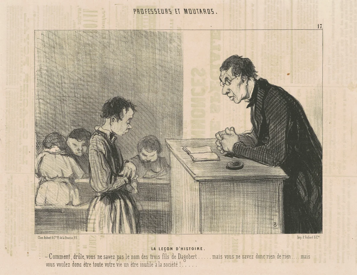 Le leçon d'histoire by Honoré Daumier, print, 1846