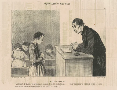 Le leçon d'histoire by Honoré Daumier, print, 1846