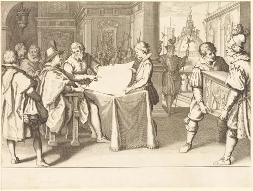 Restoration of the Duomo, Florence by Jacques Callot, print, 1614