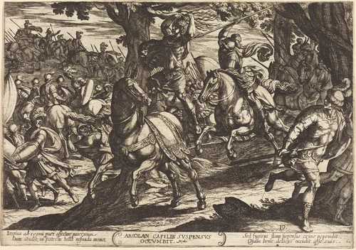 Jacob Kills Absalom, Son of King David by Antonio Tempesta, print, 1613
