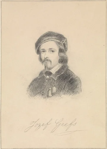Portret van Jozef Geefs by anonymous, drawing, 1840-1842