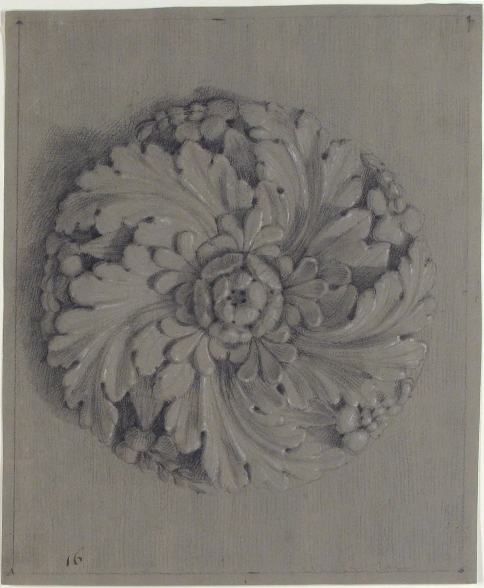 Design for a Rosette Relief by anonymous, drawing, 1820-1855