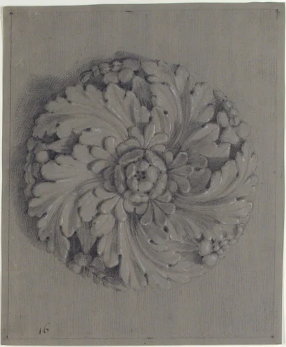 Design for a Rosette Relief by anonymous, drawing, 1820-1855